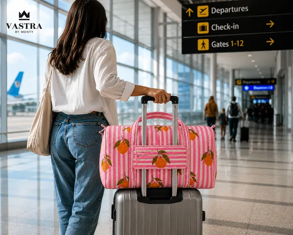 Lemon_Pink_Stripes_Duffle_Bag