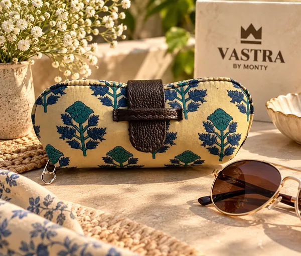 Cream_Yellow_-_Indigo_Floral_Printed_Cotton_Handblocked_Structured_Sunglass_Case