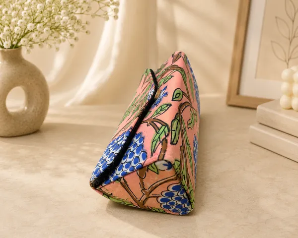 Peach_Floral_Handblocked_Premium_Structured_Sunglass_Case_By_Vastra_By_Monty