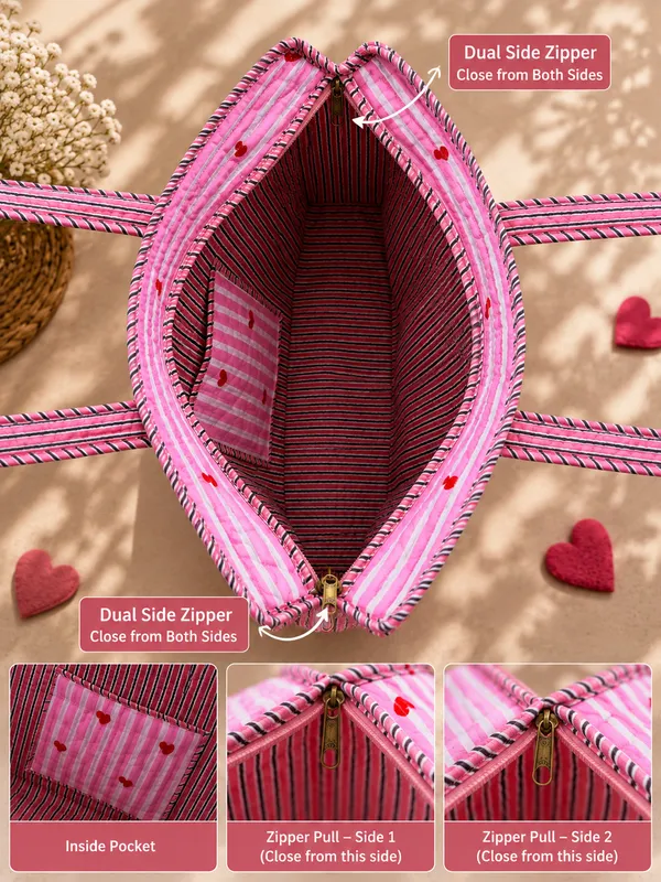 Pink_Heart_Stripe_Cotton_Quilted_Medium_Tote_Bag
