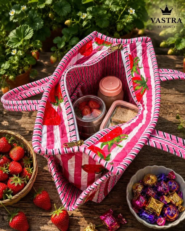 Pink_Strawberry_Cotton_Quilted_Small_Tote_Bag