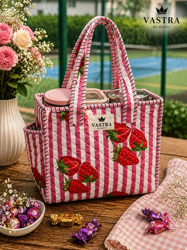 Pink_Strawberry_Cotton_Quilted_Small_Tote_Bag