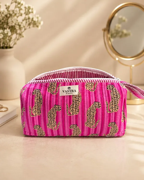 Pink_Stripe_Leapord_Handblocked_Cotton_Quilted_Multi_Compartment_Organizer_Pouch