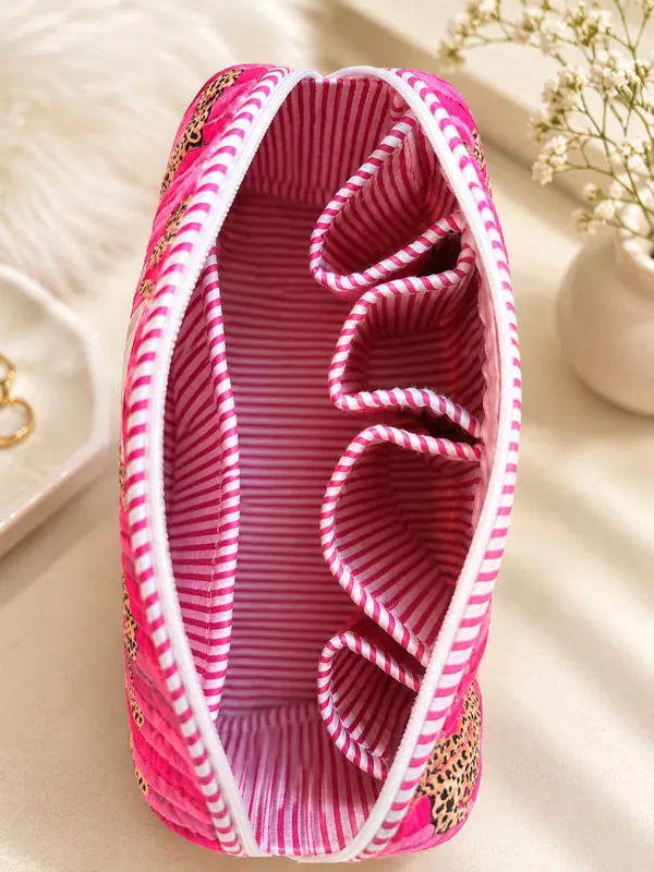 Pink_Stripe_Leapord_Handblocked_Cotton_Quilted_Multi_Compartment_Organizer_Pouch