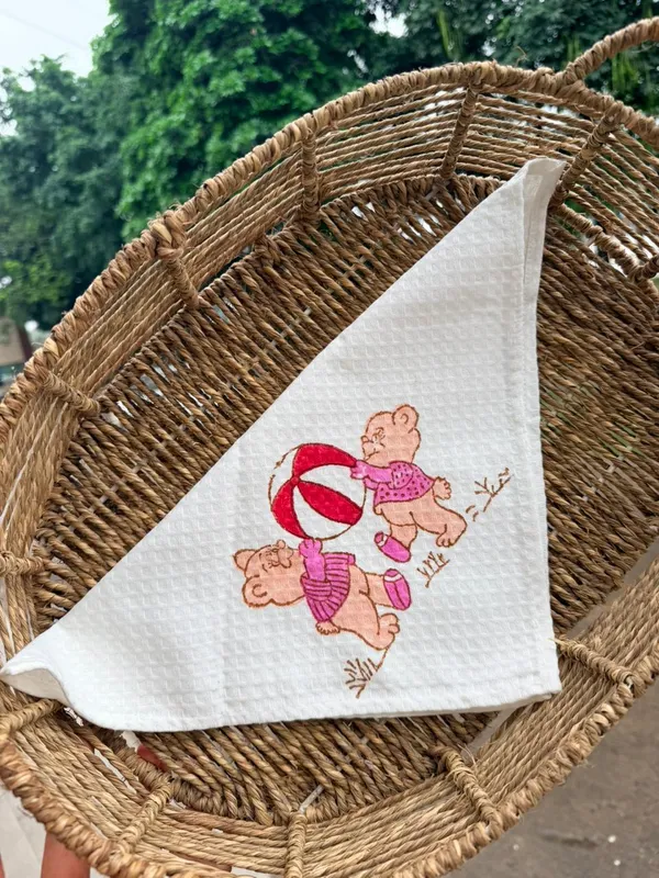 Playing_Teddy_Cotton_Handblock_Printed_Hanky