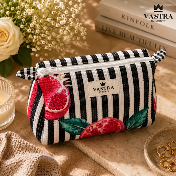Pomegranate_Black_Stripes_Pouch_set_of_3_by_Vastra_by_Monty