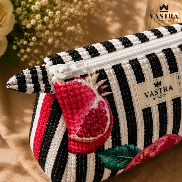 Pomegranate_Black_Stripes_Pouch_set_of_3_by_Vastra_by_Monty