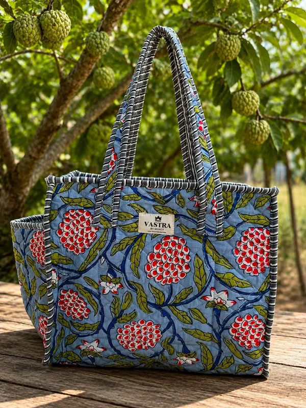 Powder_Blue_Sitafal_Cotton_Quilted__Small_Tote_Bag