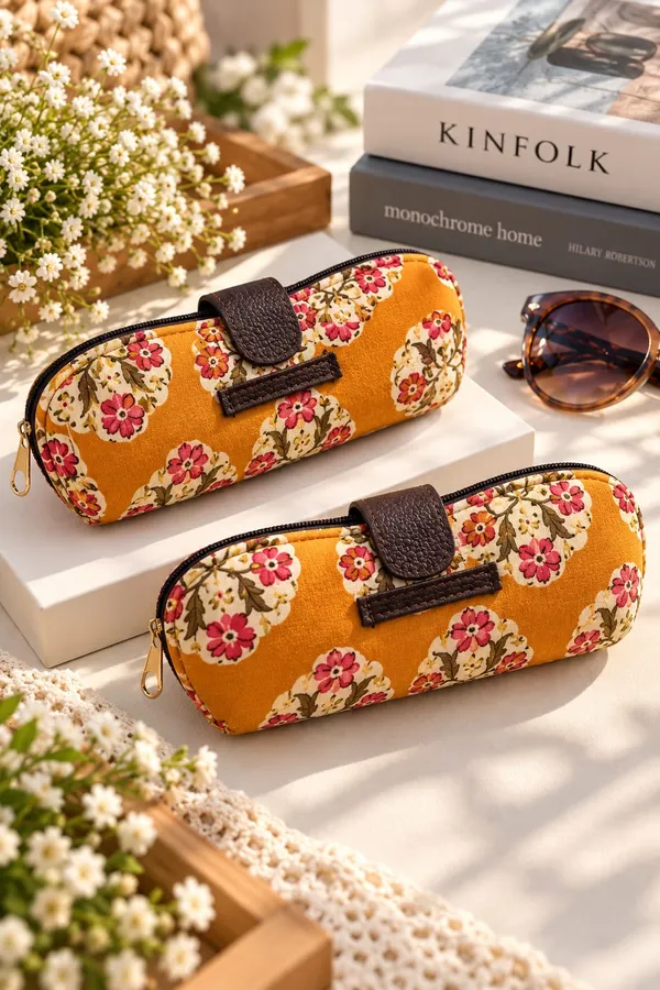 Rust_Orange_Floral_Cotton_Handblocked_Structured_Sunglass_Case