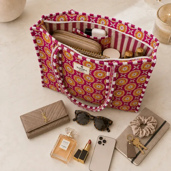 Rajwadi_Blossom_Handblocked_Cotton_Quilted_Large_Tote_Bag