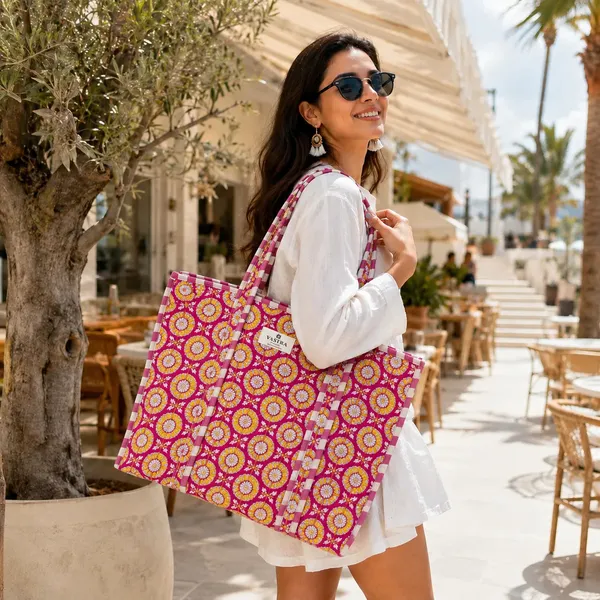 Rajwadi_Blossom_Handblocked_Cotton_Quilted_Large_Tote_Bag