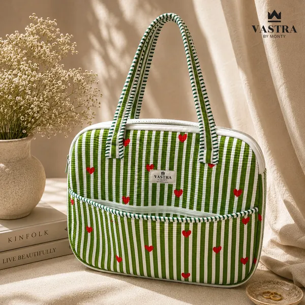 Rajwadi_Heartline_Green_Stripes_Laptop_Bag_by_Vastra_by_Monty