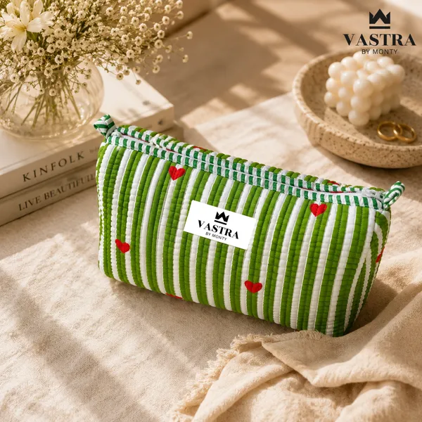 Rajwadi_Heartline_Green_Stripes_Pouch_set_of_3_by_Vastra_by_Monty