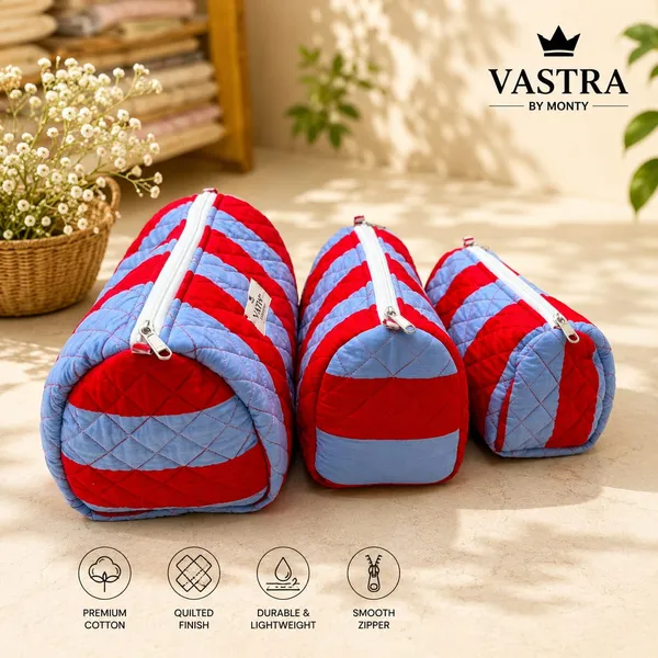 Red-Blue_Stripe_Cotton_Quilted_Pouch_Set_Of_3_