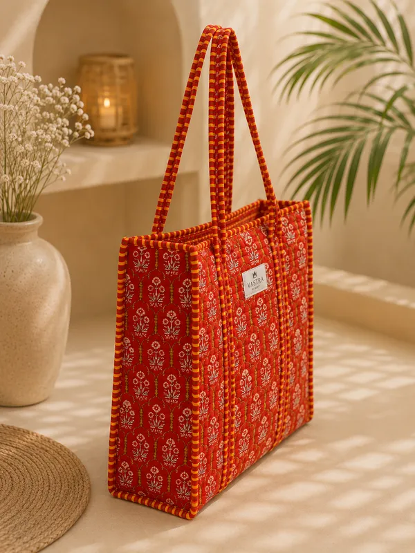 Red_Mughal_Printed_Handblocked_Cotton_Quilted_Tote_Bag_For_Women_(Large)