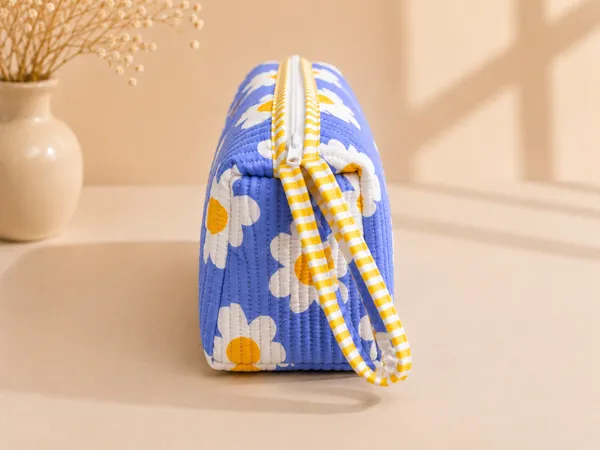 Sky-Blue_Daisy_Handblocked_Cotton_Quilted_Multi_Compartment_Organizer_Pouch