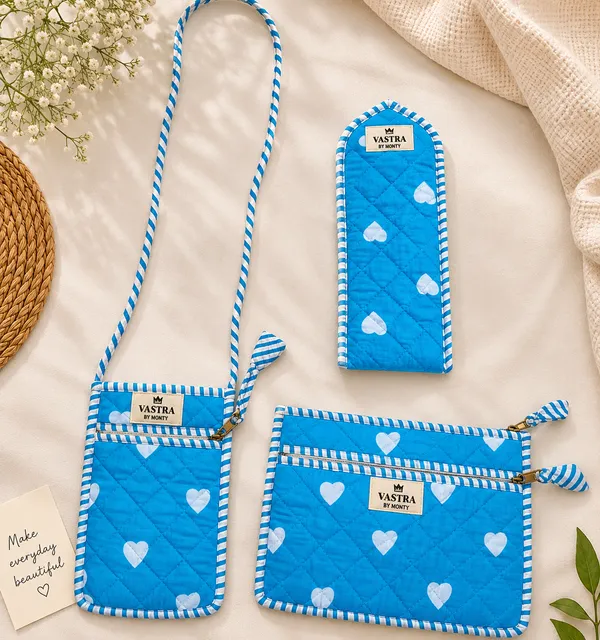 Sky-Blue_Heart_Quilted_Mobile_Sling,_Sunglass_Case_&_Flat_Pouch_Combo