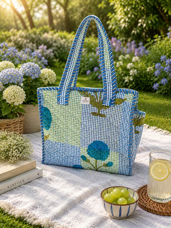Small_Blue_Leafy_Checked_Tote