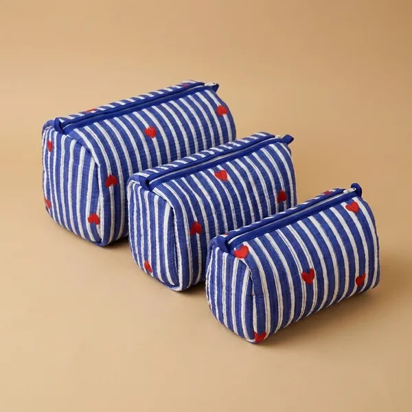 Blue_Heartline_Stripe_Handblocked_Cotton_Quilted_Pouch_Set_Of_3_For_Women
