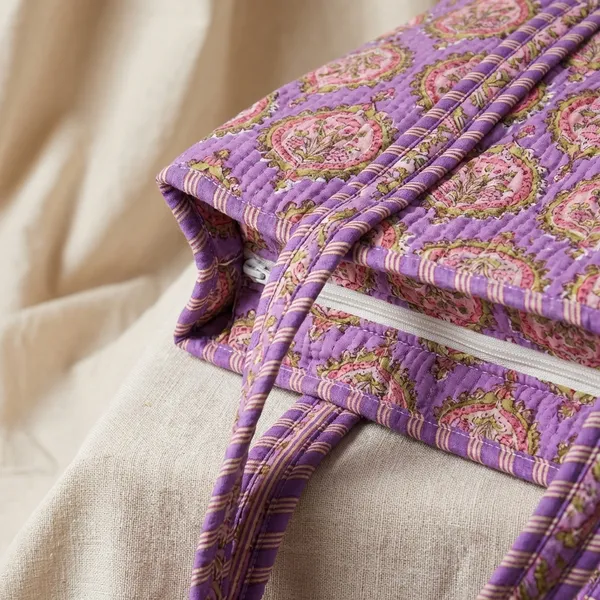 Orchid_Purple_Mughal_Handblocked_Quilted_Cotton_Tote_Bag_16X16_By_Vastra_By_Monty_(Medium)