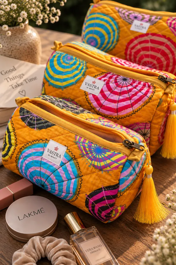 Yellow_Multicolour_Umbrella_Cotton_Quilted_Pouch_Set_Of_3