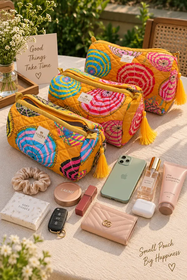 Medium_Yellow_Umbrella_Tote_Bag_And_Pouch_Set_Combo