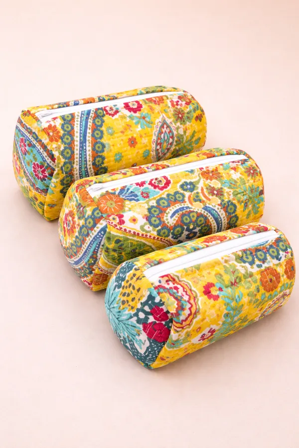 Yellow_Floral_Quilted_Cotton_Pouch_Set_of_3
