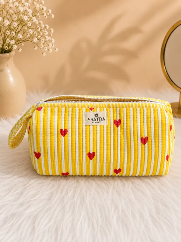 Rajwadi_Heartline_yellow_Stripes_Cotton_Quilted_Multi_Compartment_Organizer_Pouch_