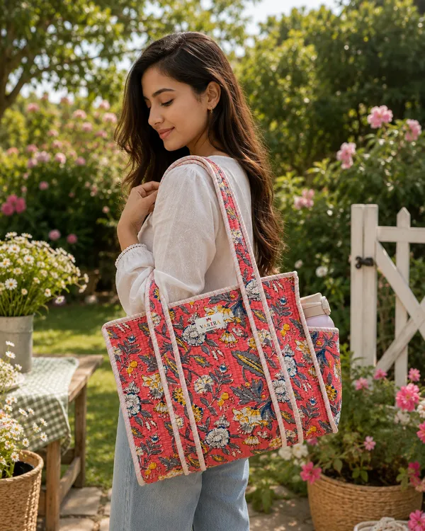Coral_Bloom_Handblocked_Cotton_Quilted_Small_Tote_Bag_