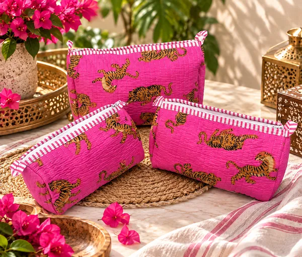 Pink_Tiger_Handblocked_Cotton_Quilted_Pouch_Set_Of_3