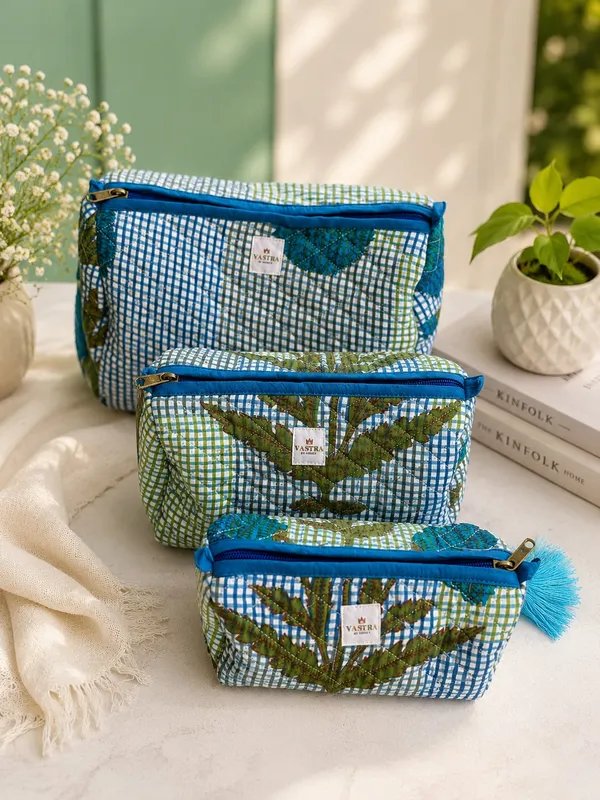 Blue_Leafy_Check_Pouch_Set