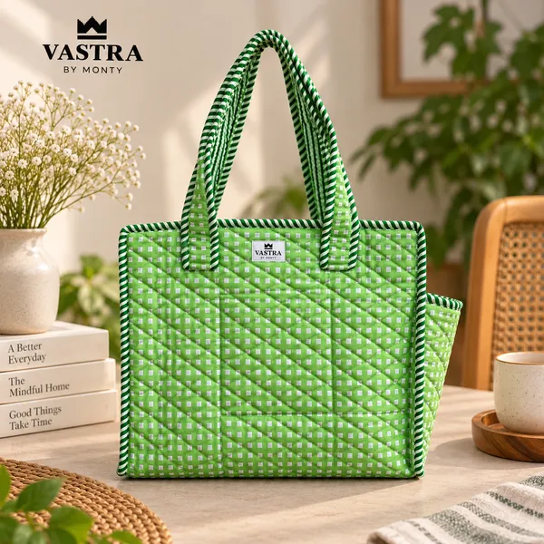 Small_Sage_Green_Check_Cotton_Quilted_Tote_Bag_