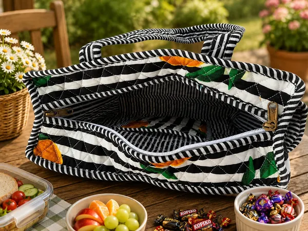 Black-Stripe_Lemon_Cotton_Quilted_Small_Tote_Bag