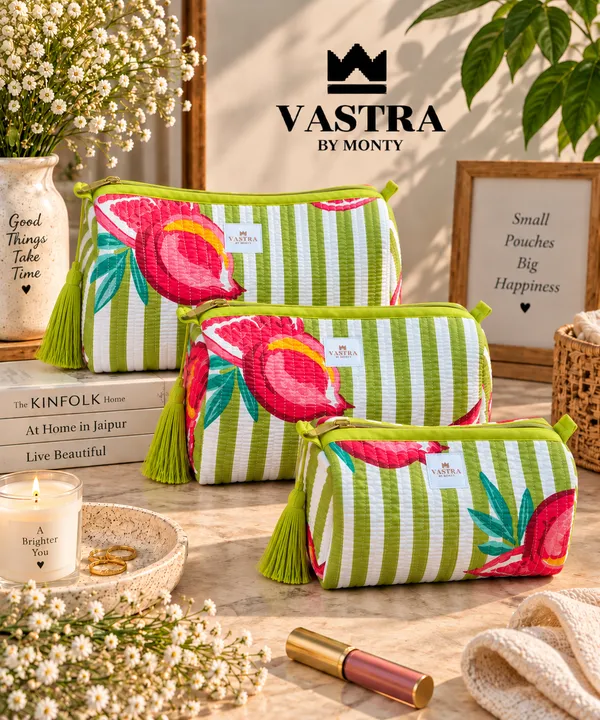 Stripe_Green_Pomegranate_Pouch_Set_Of_3