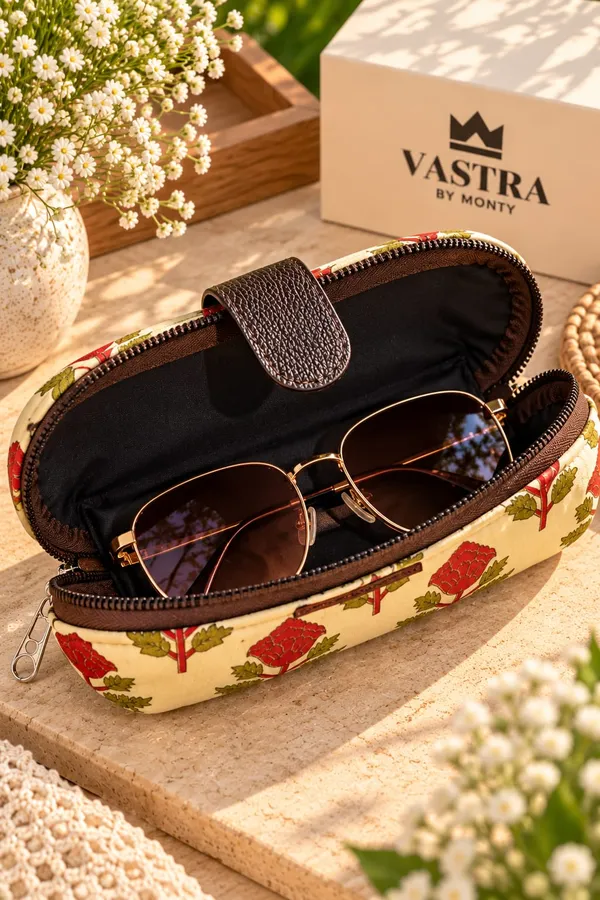 Pale_Yellow_Buti_Cotton_Handblocked_Structured_Sunglass_Case