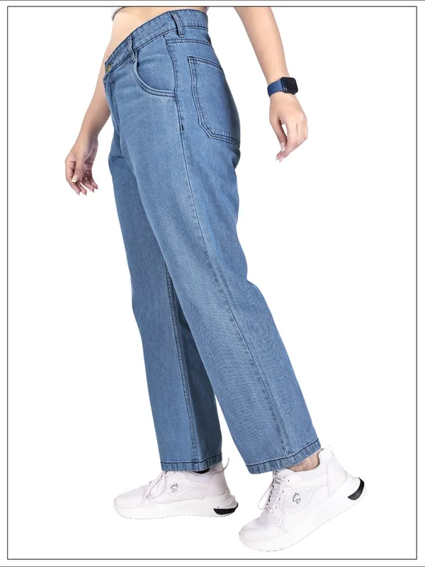 Light_Blue_Denim_High_Waist_Straight_Leg_Pant_For_Women