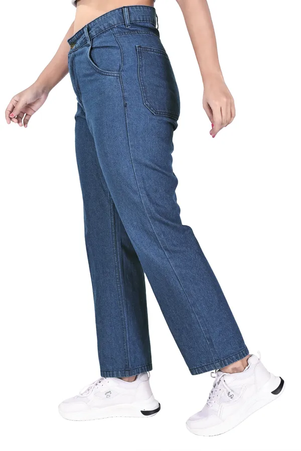 Blue_Cotton_Blend_High_Waisted_Wide_Leg_Pant_For_Women