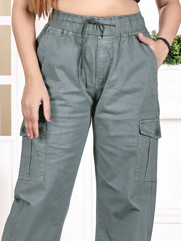 Sage_Green_Cotton_Cargo_Pants_For_Women