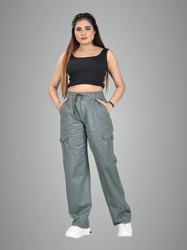 Sage_Green_Cotton_Cargo_Pants_For_Women