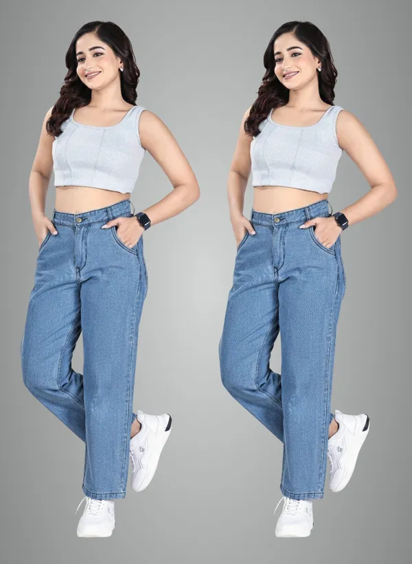 Light_Blue_Denim_High_Waist_Straight_Leg_Pant_For_Women