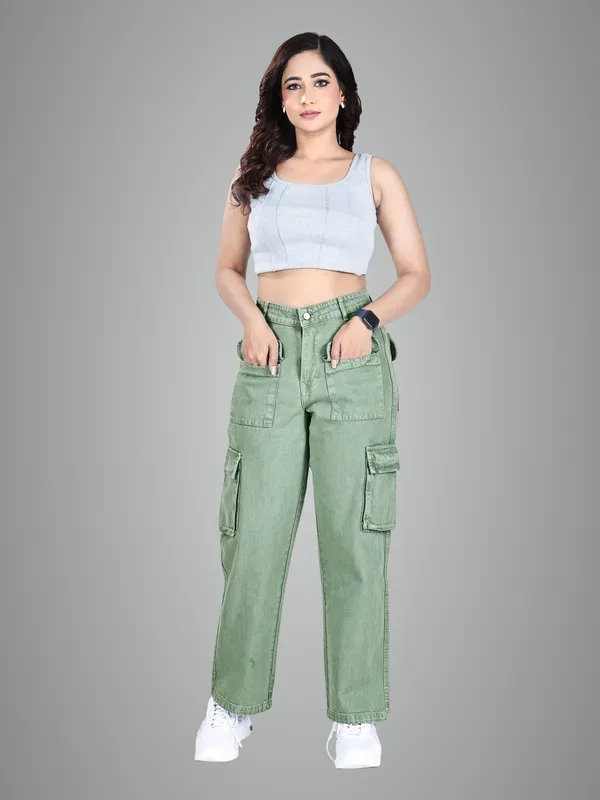 Sage_Green_Cotton_Blend_Cargo_Pants_For_Women