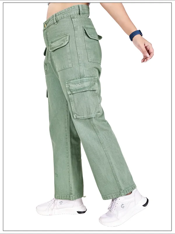 Sage_Green_Cotton_Blend_Cargo_Pants_For_Women