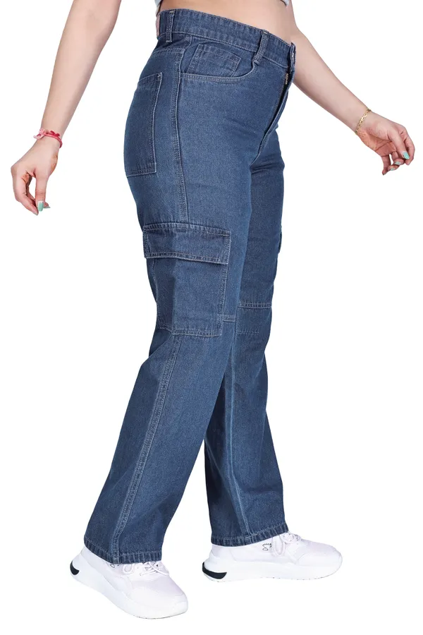 Blue_Denim_Cargo_Pants_For_Women