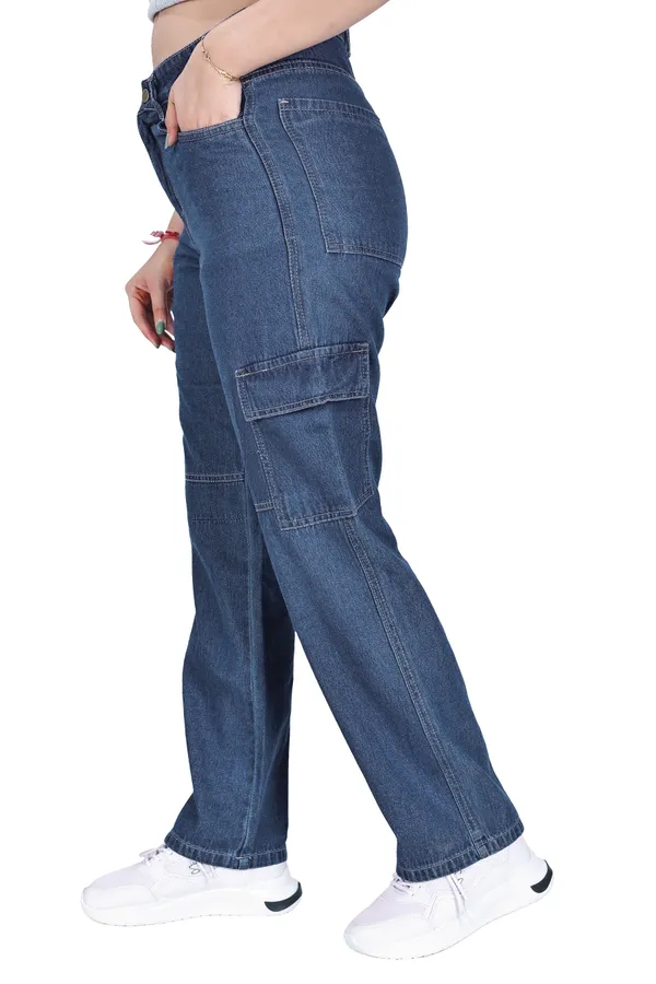 Blue_Denim_Cargo_Pants_For_Women