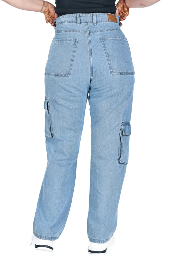 Light_Blue_Denim_Cargo_Pants_For_Women