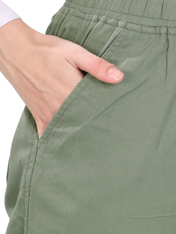 Olive_Green_Denim_Joggers_For_Women