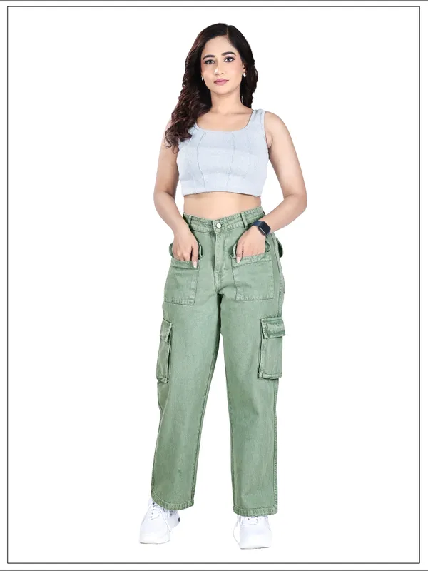 Sage_Green_Cotton_Blend_Cargo_Pants_For_Women