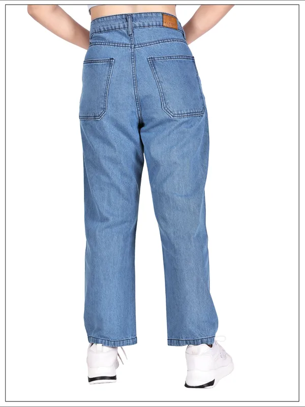 Light_Blue_Denim_High_Waist_Straight_Leg_Pant_For_Women