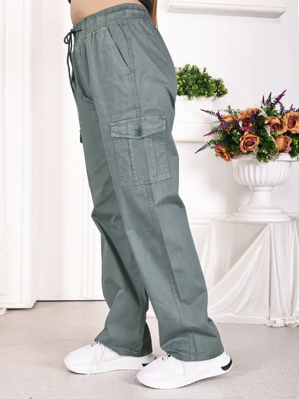 Sage_Green_Cotton_Cargo_Pants_For_Women