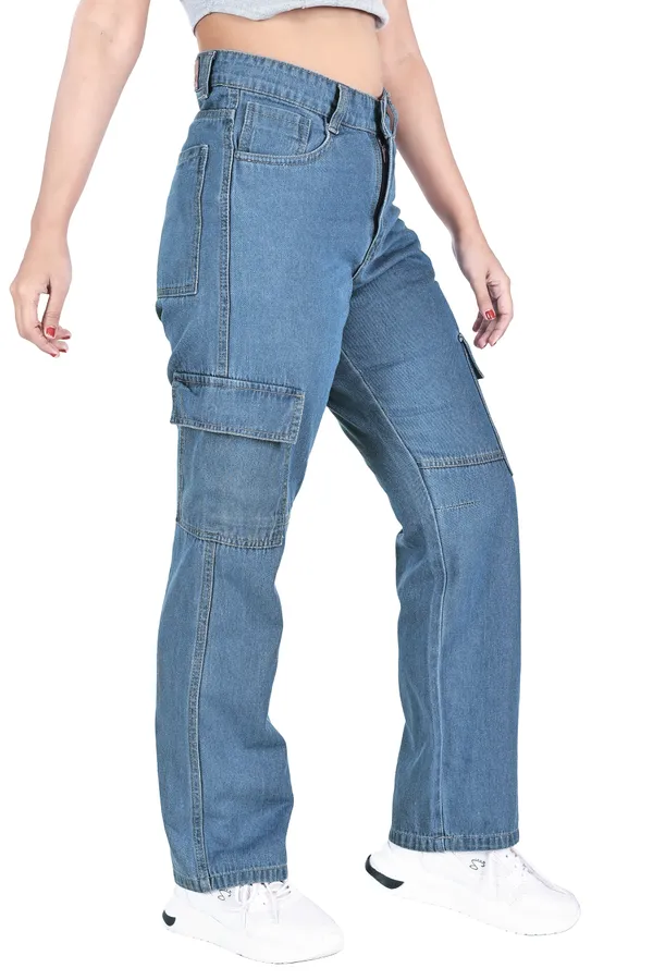 Blue_Denim_Cargo_Pants_For_Women